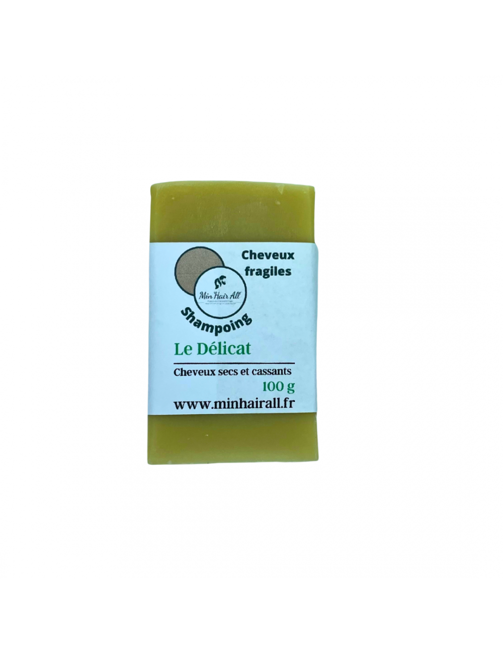 Shampoing solide LE DELICAT pour cheveux secs et cassants.  Min'Hair All. 100g