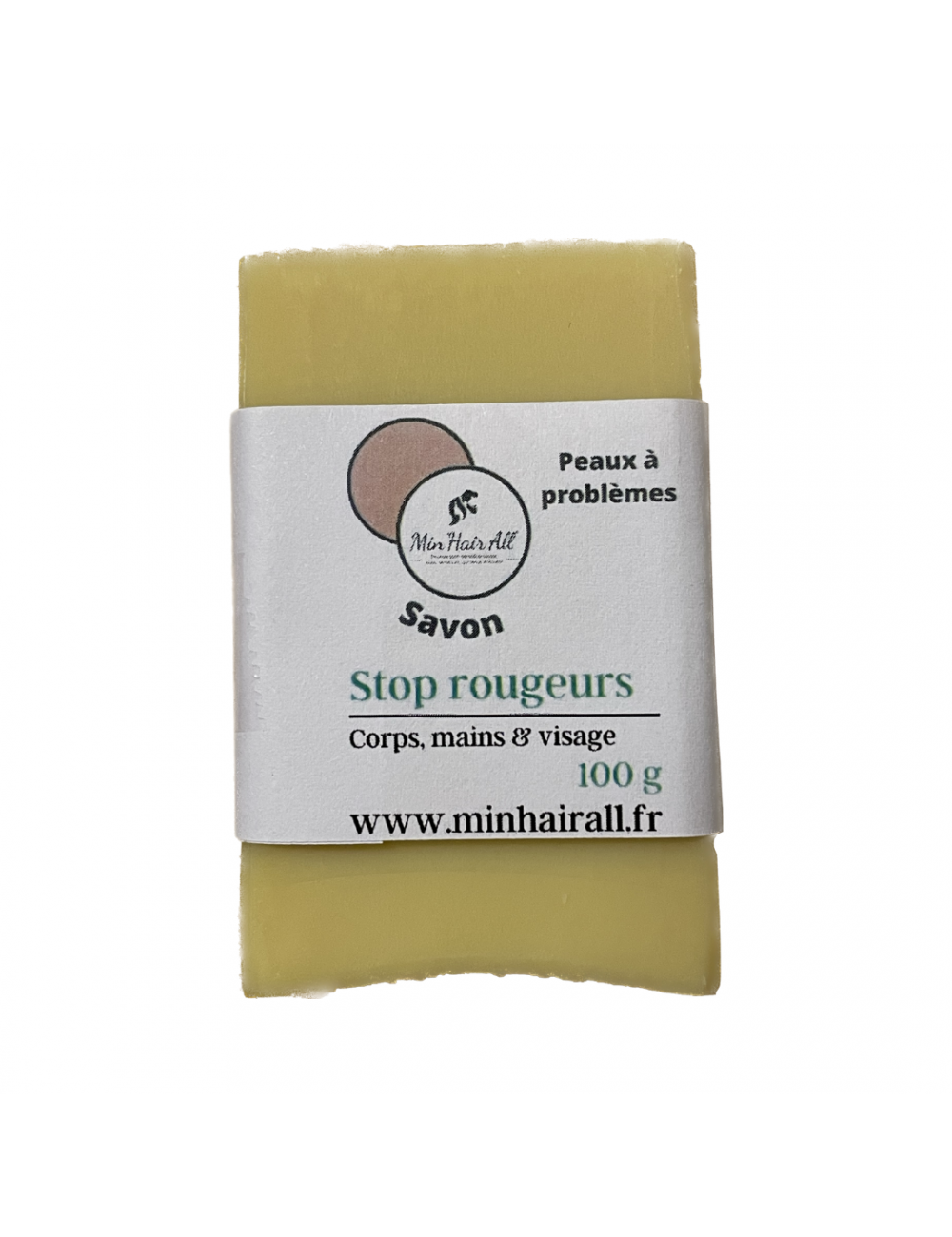 Savon STOP ROUGEURS pour les peaux à problèmes. Bio et français, sans huile essentielle. Min'Hair All. 100g