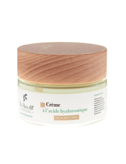Crème 100% actifs naturels anti-rides, anti-âge Min'Hair All pot ouvert pour voir la texture crémeuse.