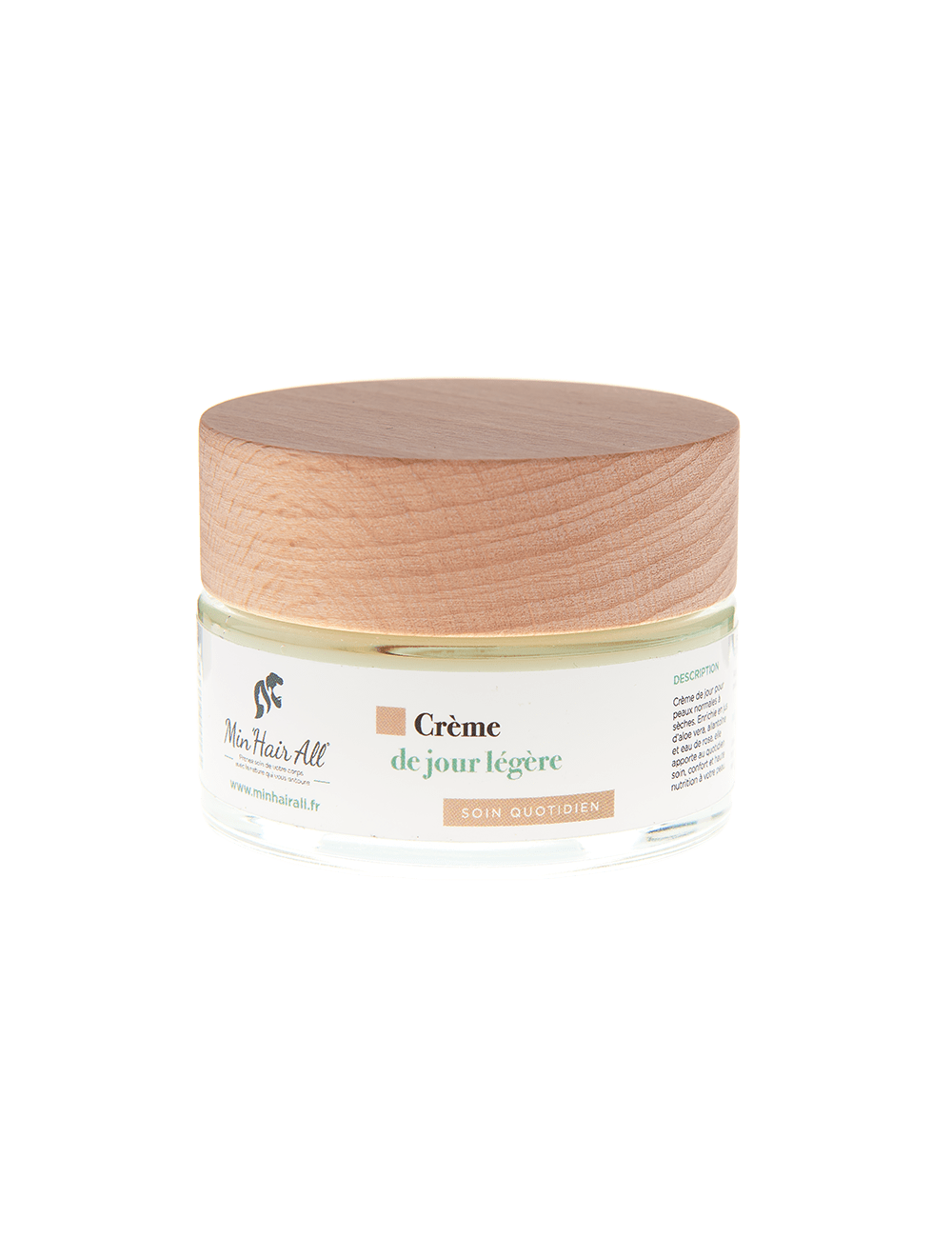 Crème de jour légère.  Min'Hair All. Pot en verre 50ml