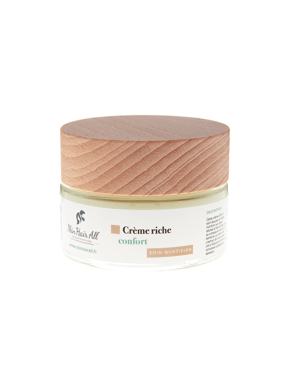 Pot de crème riche confort Min'Hair All pour le traitement des peaux sèches à très sèches. 100% d'actifs naturels