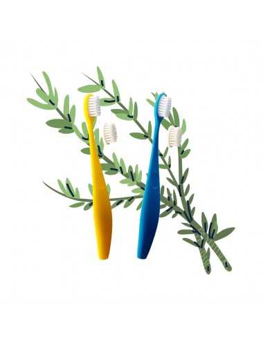Les 2 couleurs de brosse à dents pour enfant. Min'Hair All